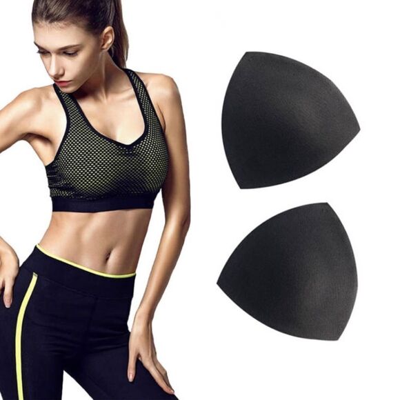 🔃Black Triangle Bra Padding Foam Inserts - Picture 1 of 4